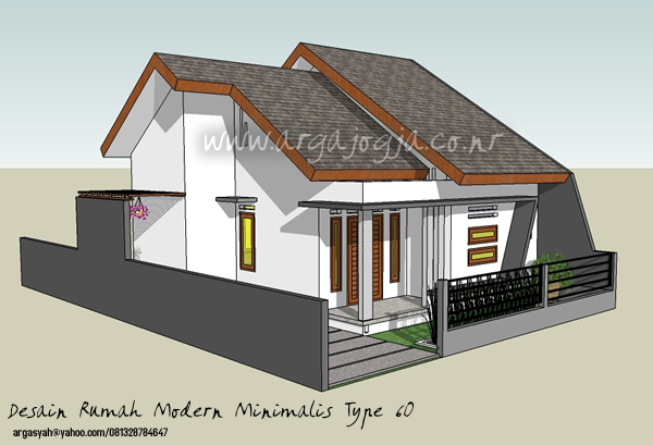 Desain Fasad Eksterior Rumah Mungil Modern Minimalis Type 65