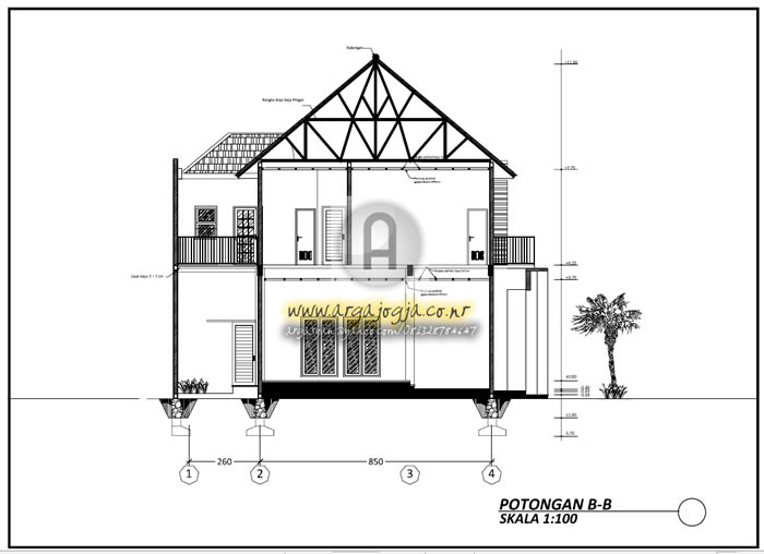   Gambar Kerja Arsitektural dan Utilitas Rumah Minimalis 2 Lantai