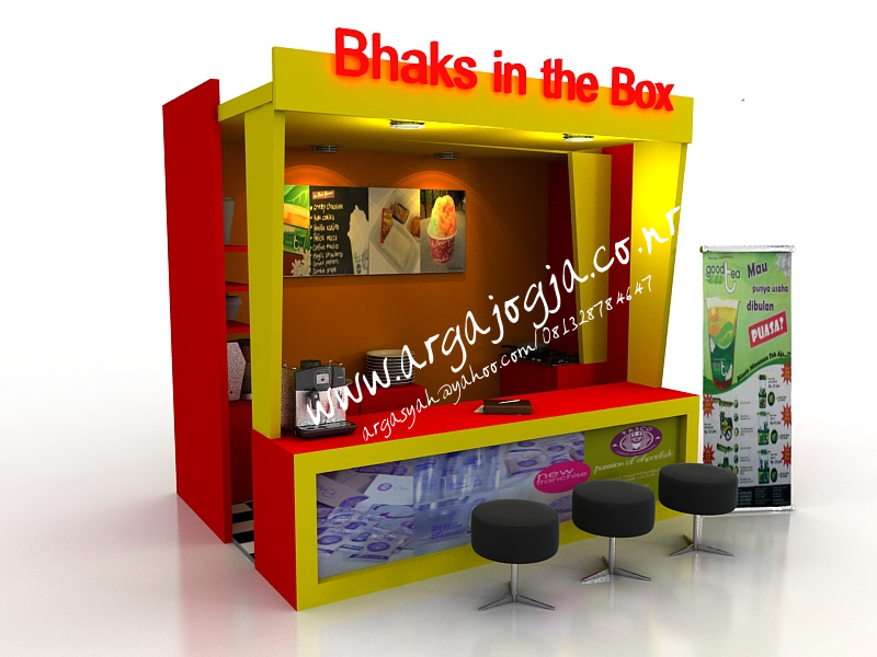 Desain Furniture Stand Booth Makanan dan Minuman