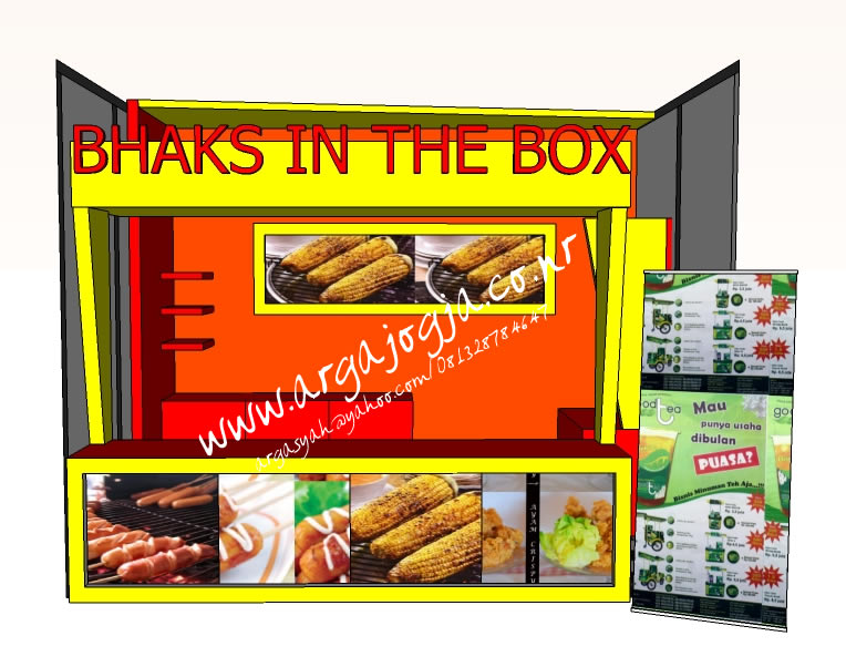 Desain Furniture Stand Booth Makanan dan Minuman SKetch