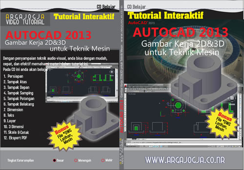 Video Tutorial AutoCAD 2013 Membuat Gambar Kerja 2D&3D untuk Teknik Mesin, Available Now