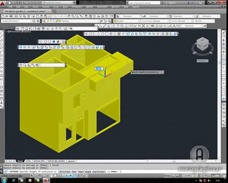 Video Tutorial AutoCAD 2014 3 Dimensi Membuat Rumah 2 Lantai Available Now
