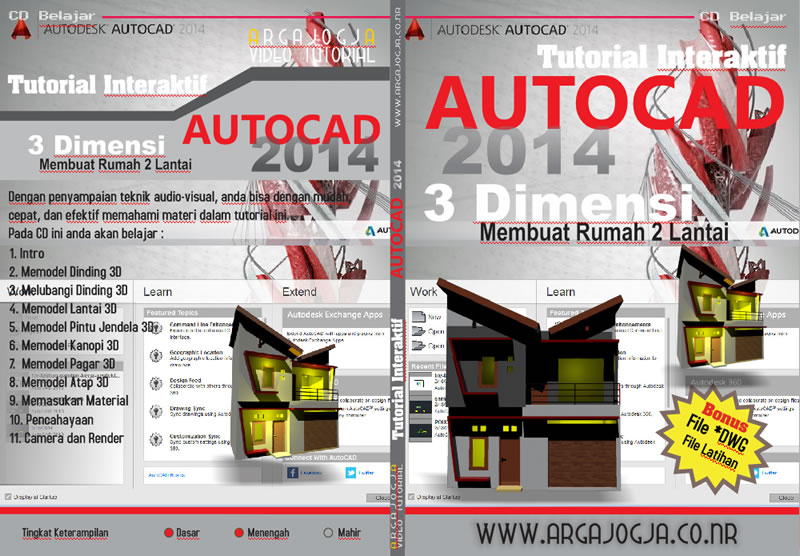 Video Tutorial AutoCAD 2014 3 Dimensi Membuat Rumah 2 Lantai Available Now