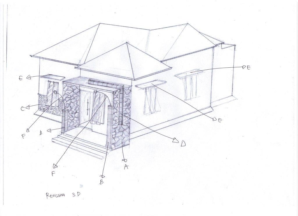 Desain 3D Renovasi Rumah Tropis Depan