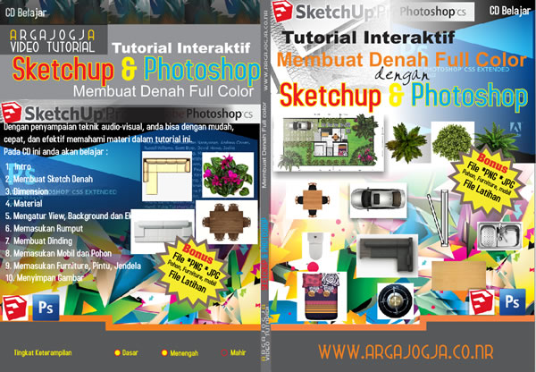 Cover Video Tutorial Membuat Denah Full Color dengan Sketchup & Photoshop 