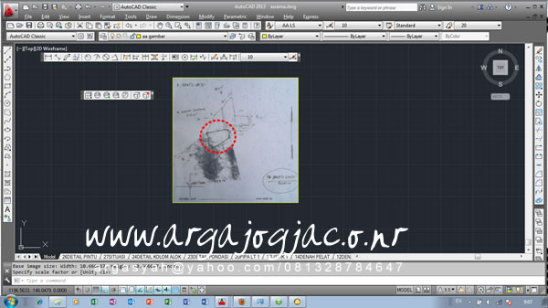 Gambar kavling dah Masuk di Autocad