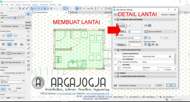 Video Tutorial Archicad 22 3D Visualisasi Rumah Kecil 2 Lantai ...