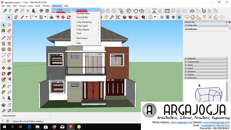 cara render vray sketchup 2014