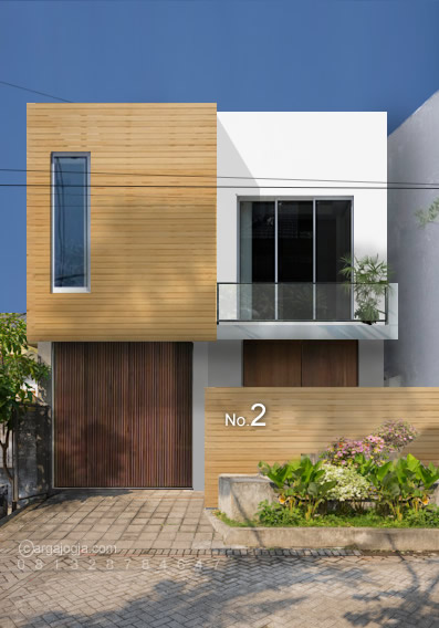 Desain Fasad Kayu Rumah Kecil Modern Minimalis 2 Lantai – Argajogja's Blog