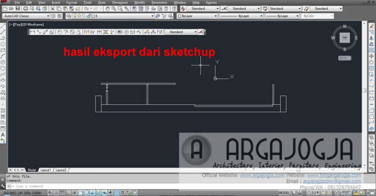 Cara Ekspor Gambar Potongan Sketchup ke AutoCAD
