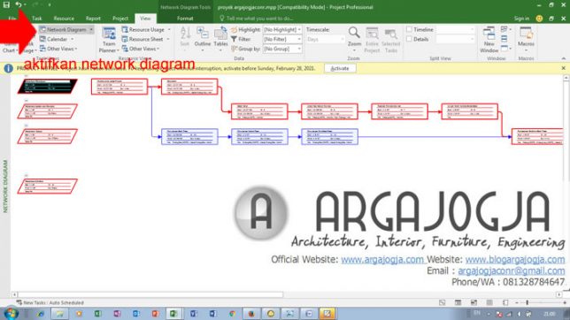 cara menampilkan network diagram PDM