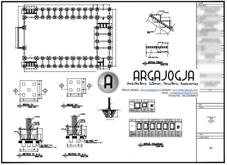 Contoh Gambar Kerja Desain Gedung Olah Raga Struktur Baja Argajogja's