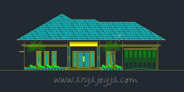 Contoh Rumah AutoCAD yang akan dihitung Jumlah gentengnya