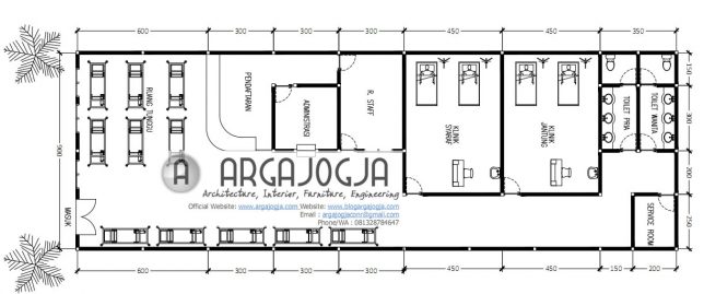 Ukuran Denah layout Klinik