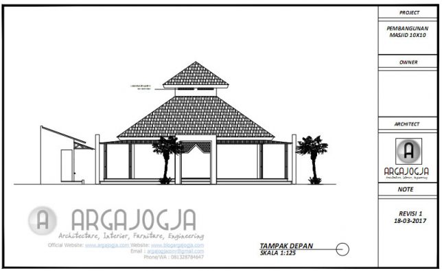 Desain Masjid Tropis Sederhana 10×10 Dan Tempat Wudhu + Download ...