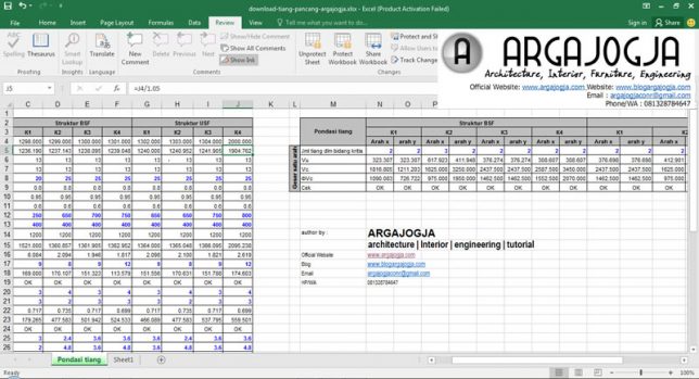 perhitunagn tiang pancang excel