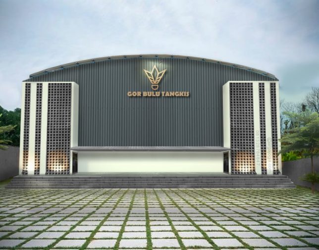 Desain Fasad Gedung Olah Raga Bulu Tangkis