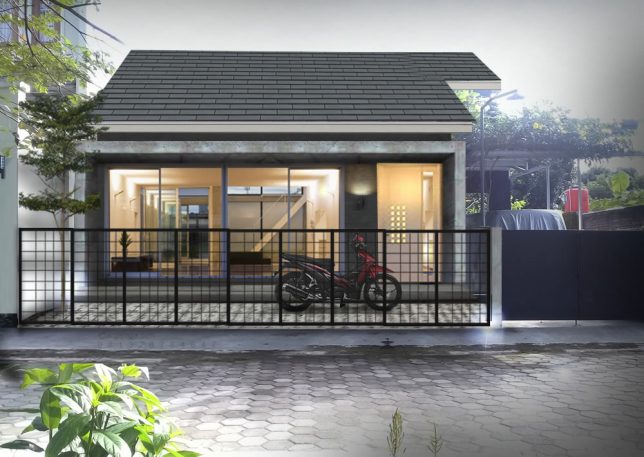 Renovasi Fasad Rumah Minimalis dengan Toko dan Parkir Motor