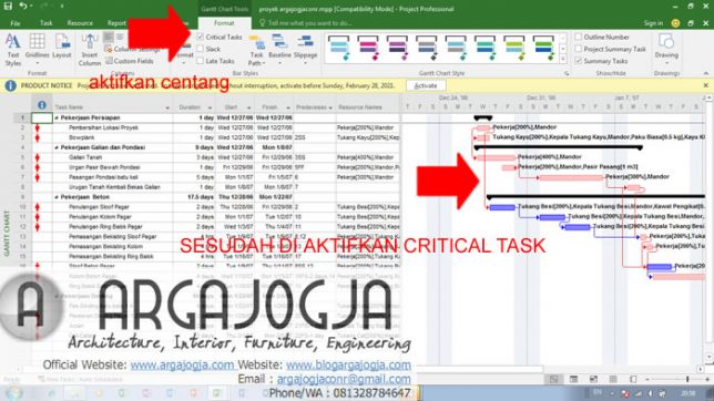 Cara Mengaktifkan Critical Task Pada Ms Project