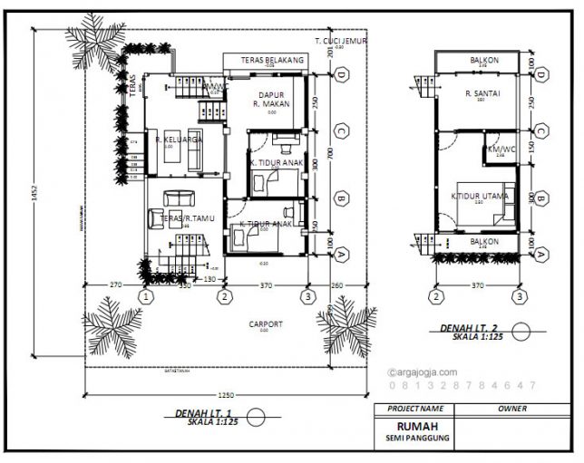 Denah Rumah Semp Panggung Luas 90 m2