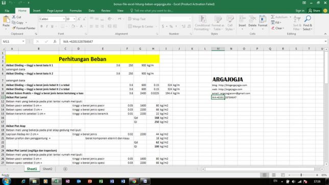 Download File Excel Hitung Beban Gratis