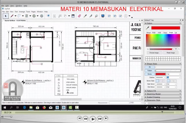 Memasukan gambar elektrikal serta membuat notasi-notasi elektrikal