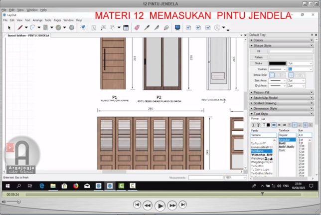 memasukan pintu jendela ke dalam layout sketchup