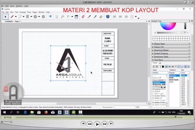 membuat layout sendiri, memasukan logo