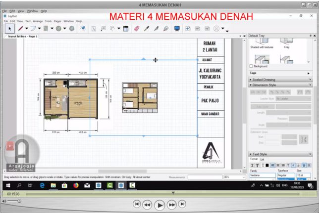 memasukan denah ke dalam kop layout