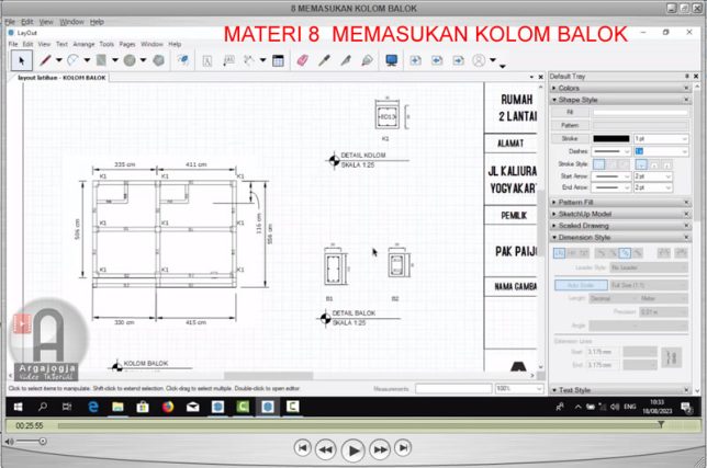 gambar balok kolom serta detail tulangan