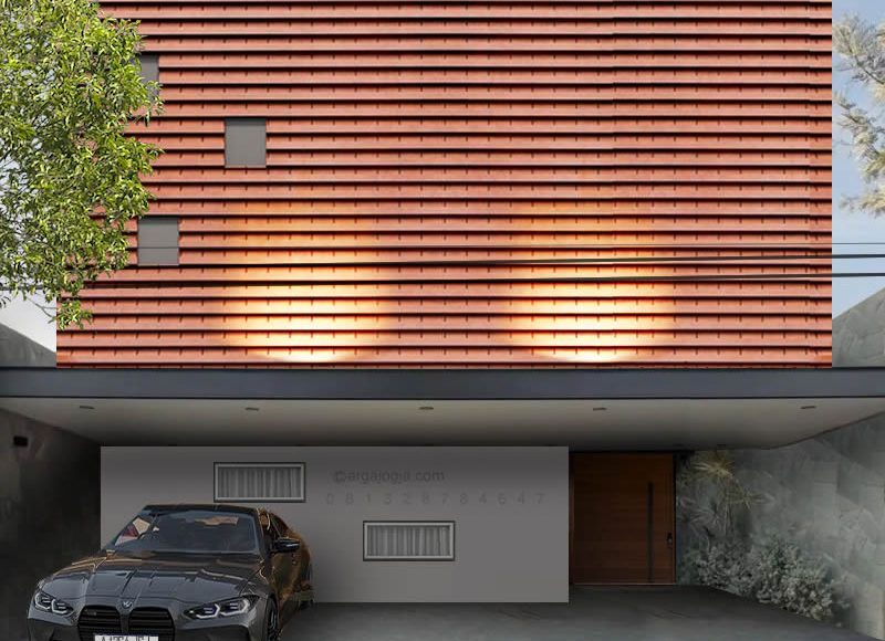 Desain Fasad Rumah yang Elegan dengan Carport Baja untuk 3 Mobil