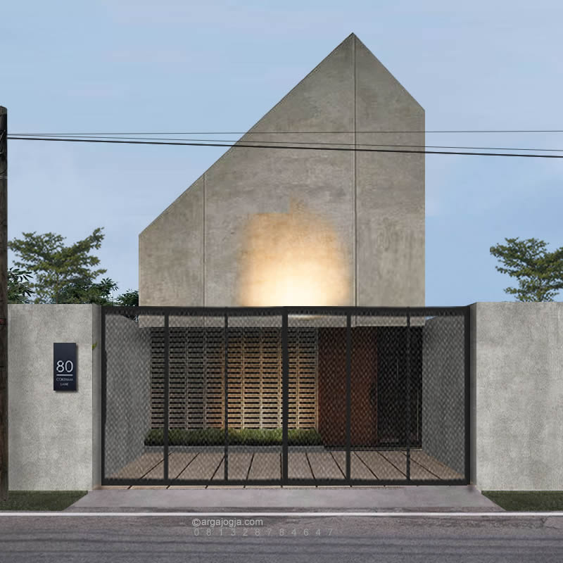 Desain Fasad Rumah Industrial Kecil Modern Minimalis Ekonomis