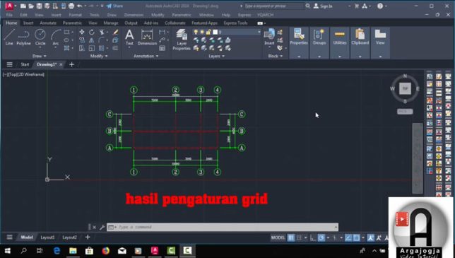 hasil pengatruan grid