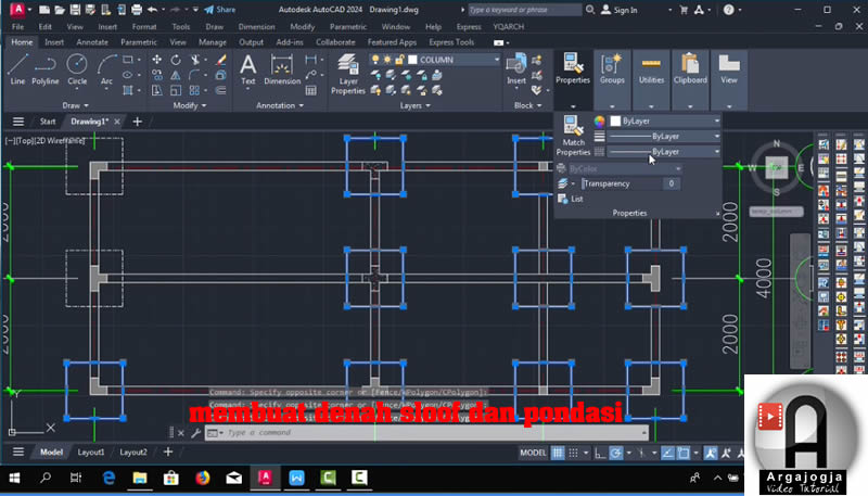 Video Tutorial AutoCAD 2024 Cara Menggunakan Plugin YQ arch Available ...